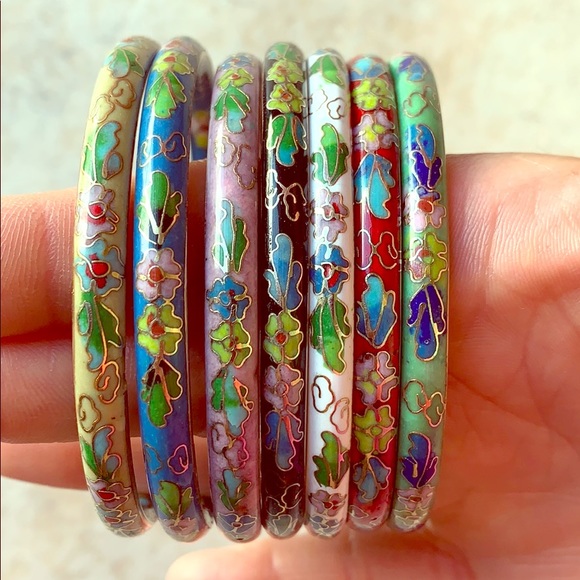 n/a Jewelry - Cloisonné Bangle Bracelet Set (7)